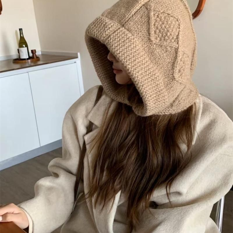 Balaclava Cable Plain Knit