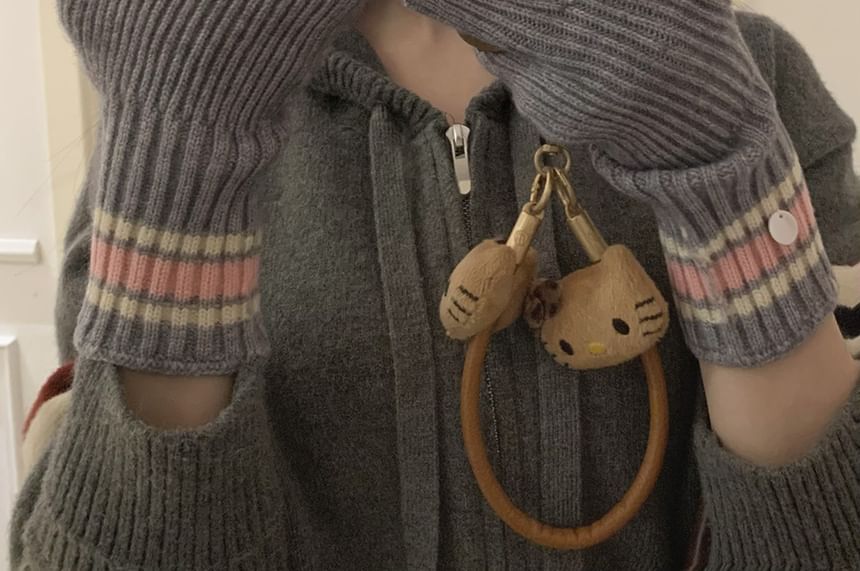 Knit Color Block Gloves