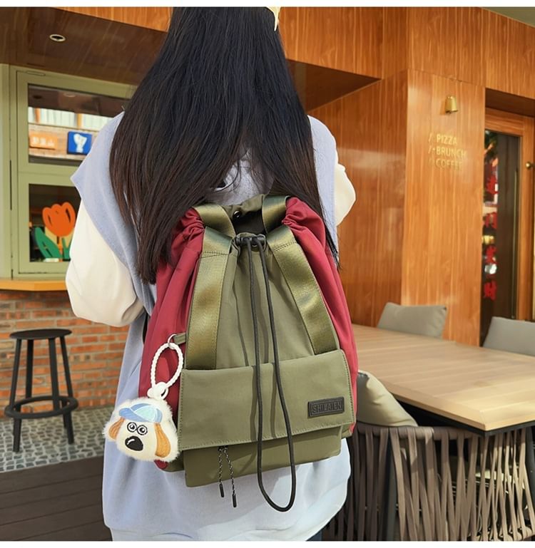 / Nylon Set Bag Drawstring Backpack Charm