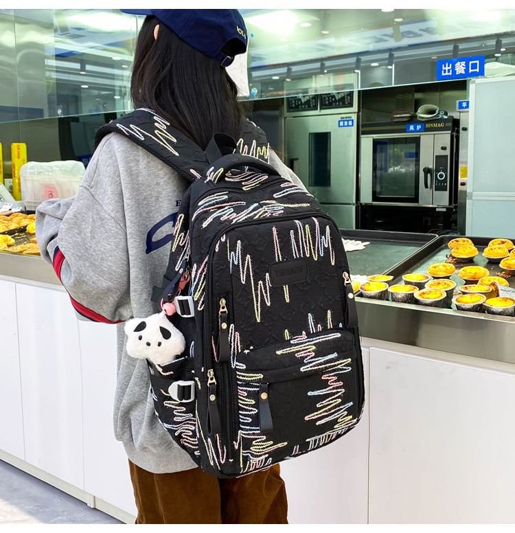 Embroidered Nylon Laptop Backpack / Tote Bag / Pencil Case / Bag Charm / Set