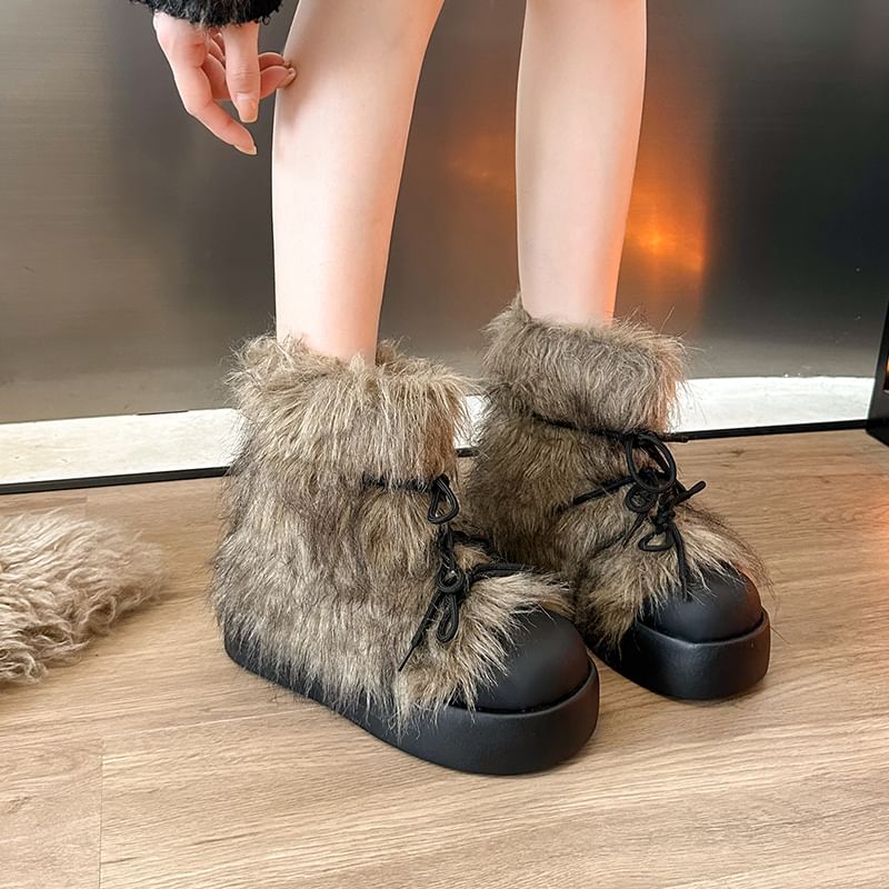 Platform Fluffy Short Snow Boots