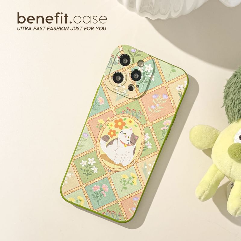 Cat Case Phone Floral