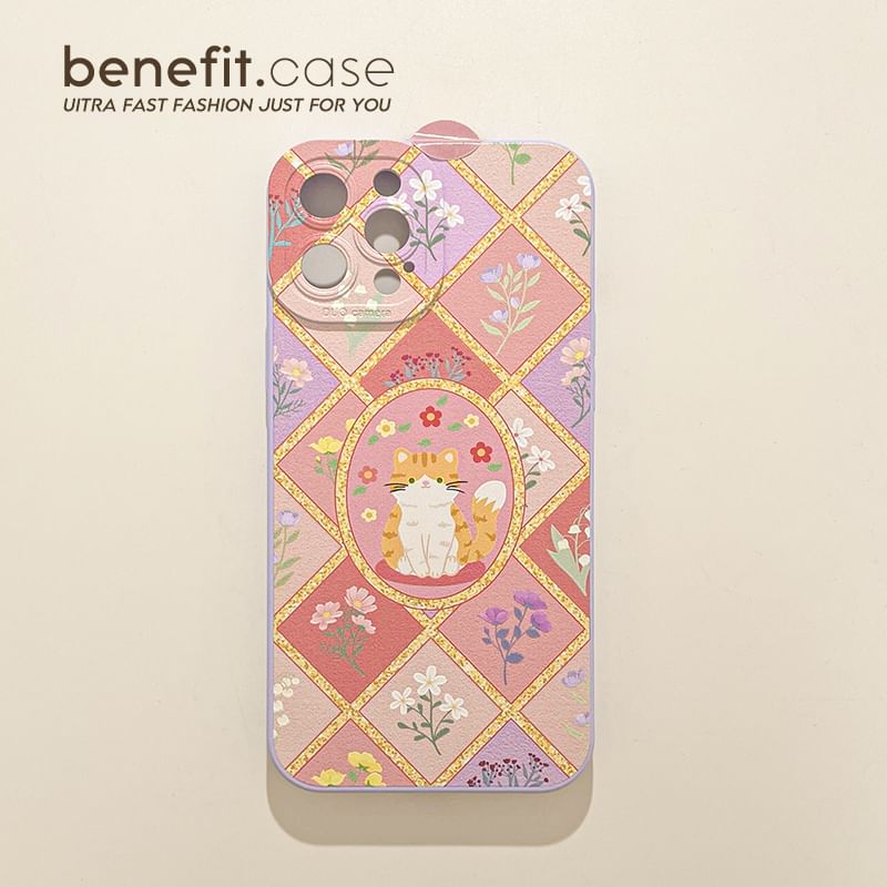 Cat Case Phone Floral