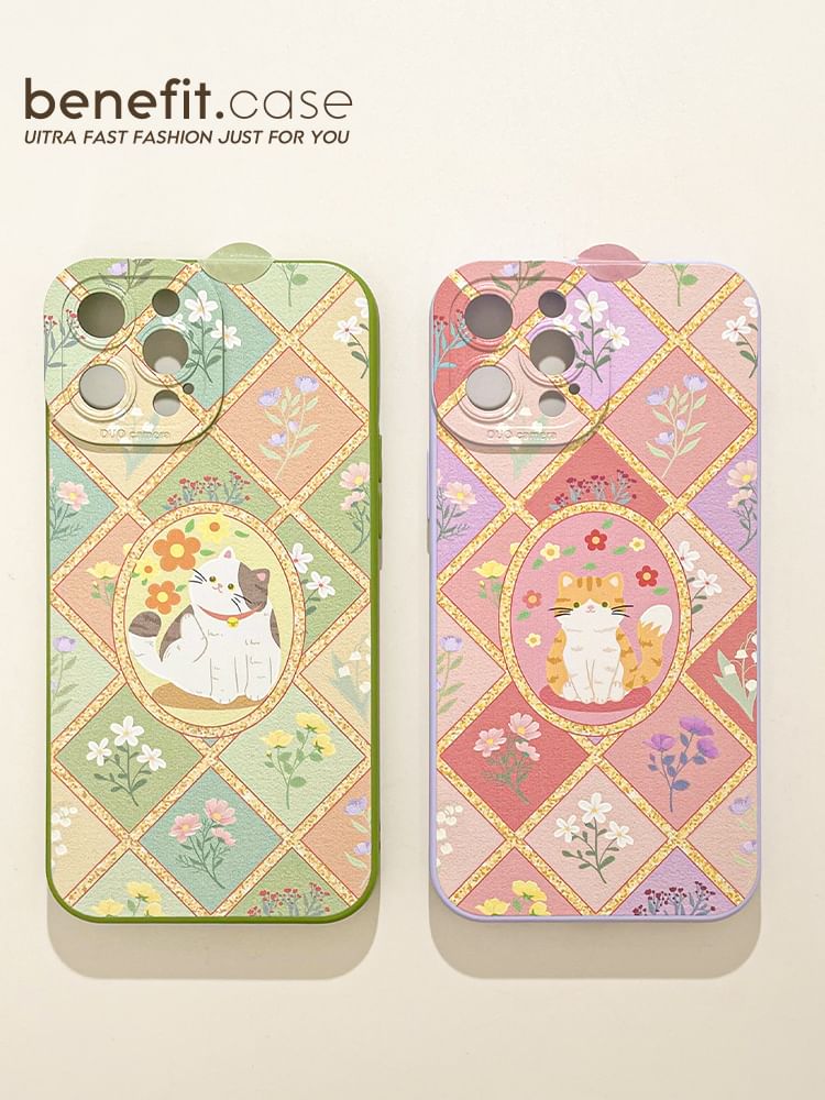 Cat Case Phone Floral