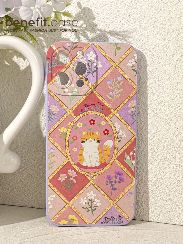 Cat Case Phone Floral