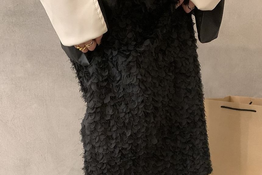 Metal Faux Platform Loafers Accent Leather