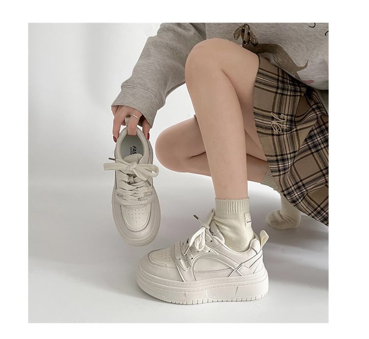 Platform Lace-Up Sneakers