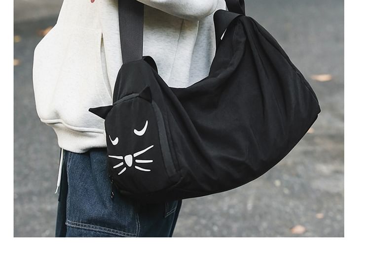 Print Cat Nylon Bag Messenger