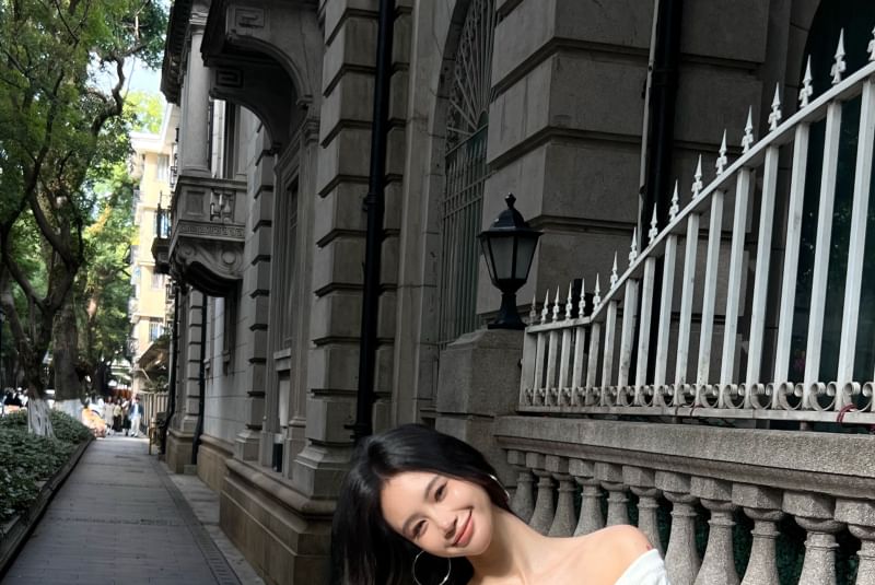 Neck Knit Sweater Scoop Cable Plain