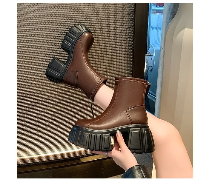 Faux Boots Platform Leather Short