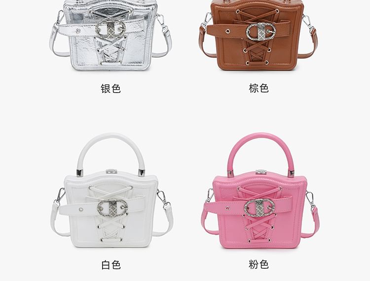 Lace-Up Buckled Crossbody Bag
