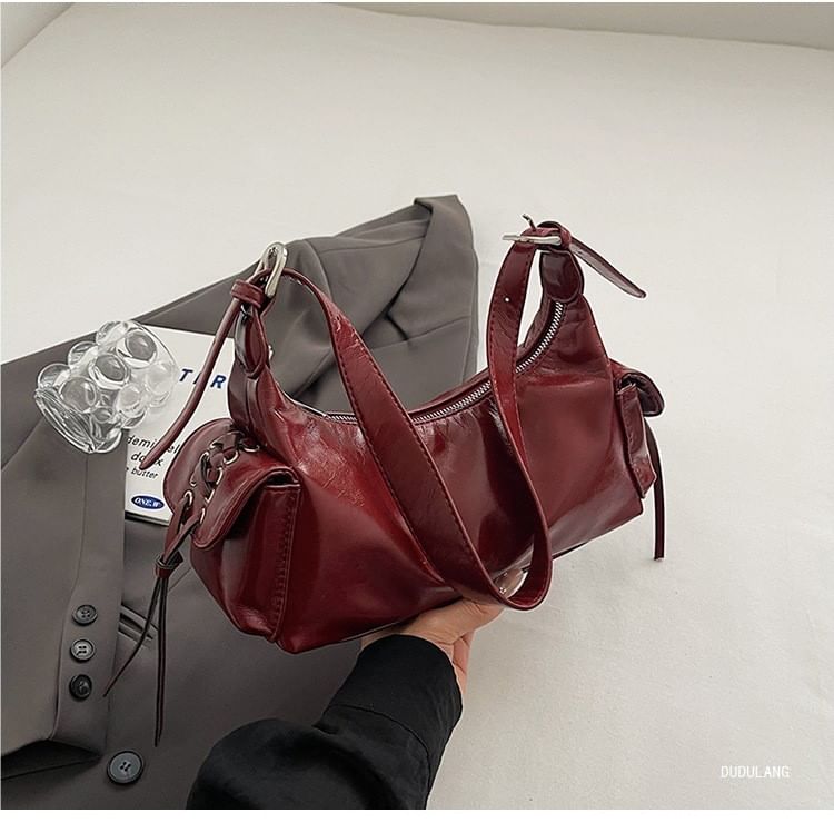 Multi-Pocket Faux Leather Bag Tote