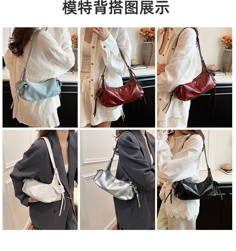 Multi-Pocket Faux Leather Bag Tote
