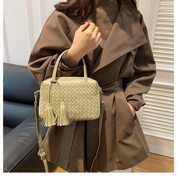 Faux Crossbody Leather Bag Quilted