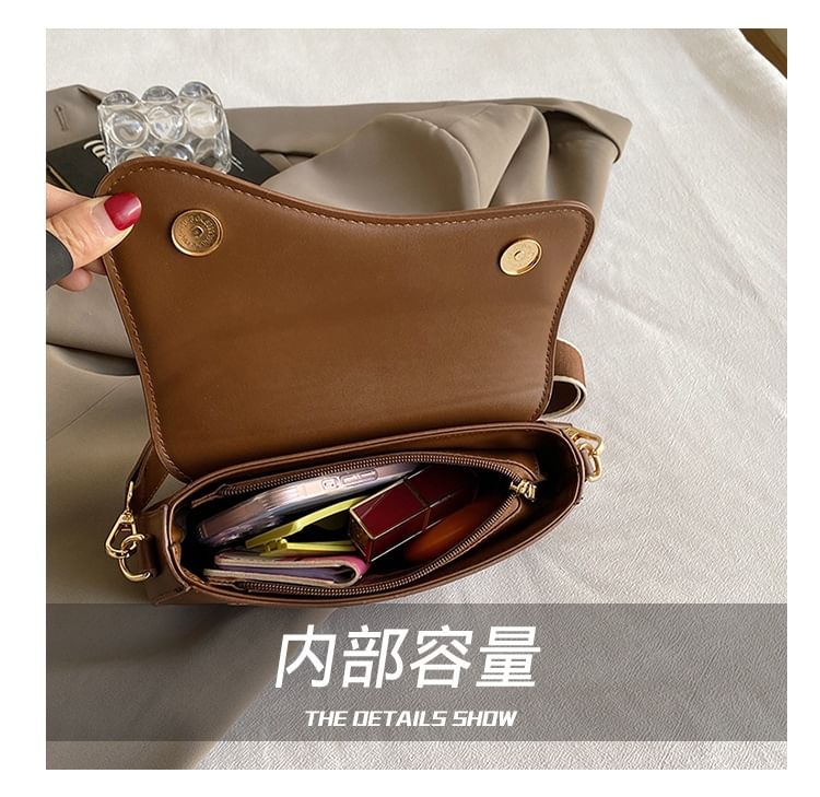 Faux Bag Leather Shoulder Asymmetrical