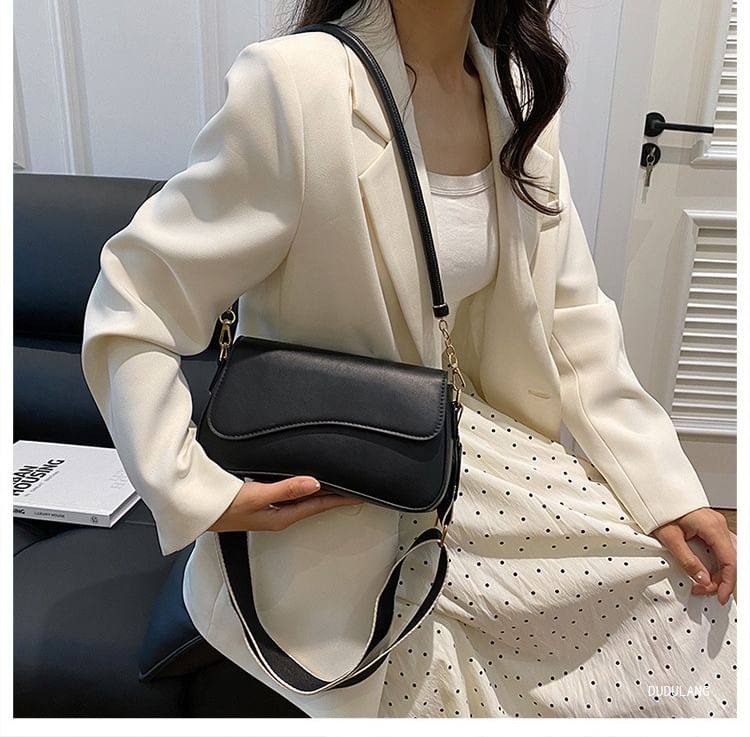 Faux Bag Leather Shoulder Asymmetrical