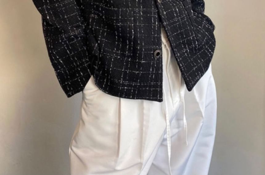 Unisex Check Tweed Jacket