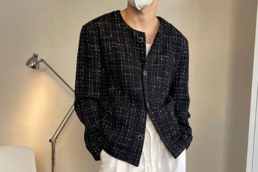 Unisex Check Tweed Jacket