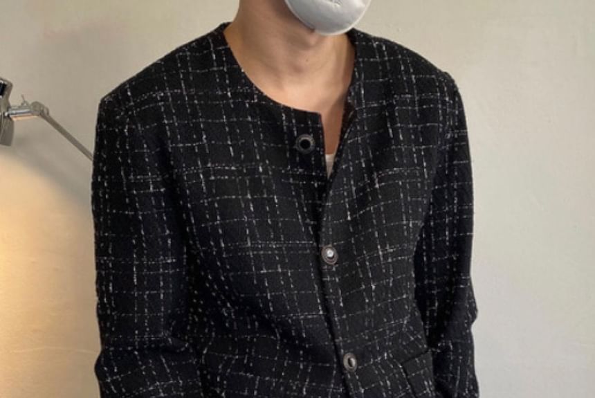 Unisex Check Tweed Jacket