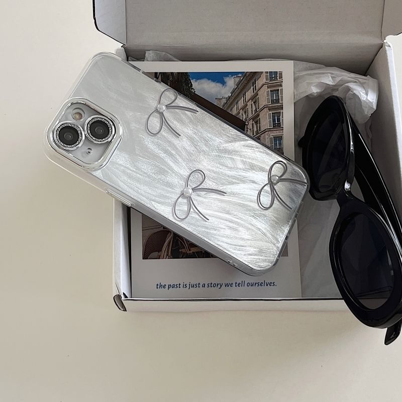 Bow Phone Faux Case Pearl