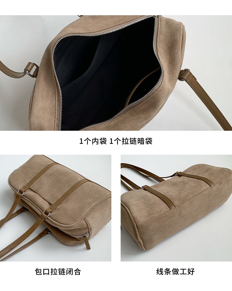 Faux Suede Tote Bag