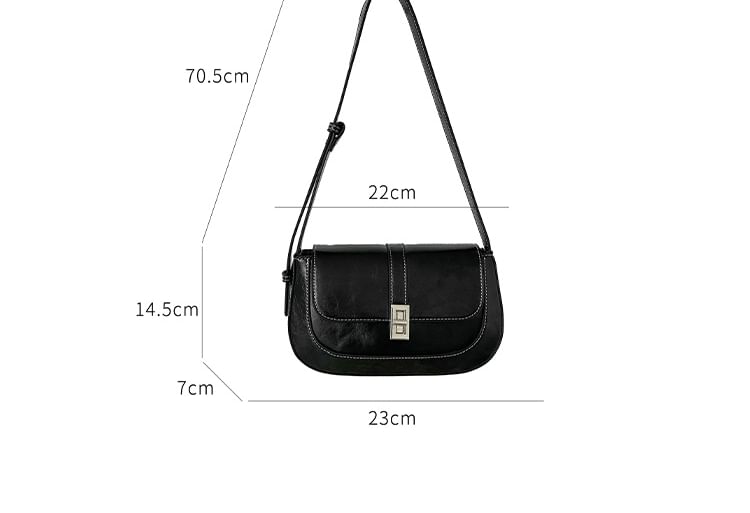 Shoulder Flap Faux Bag Leather