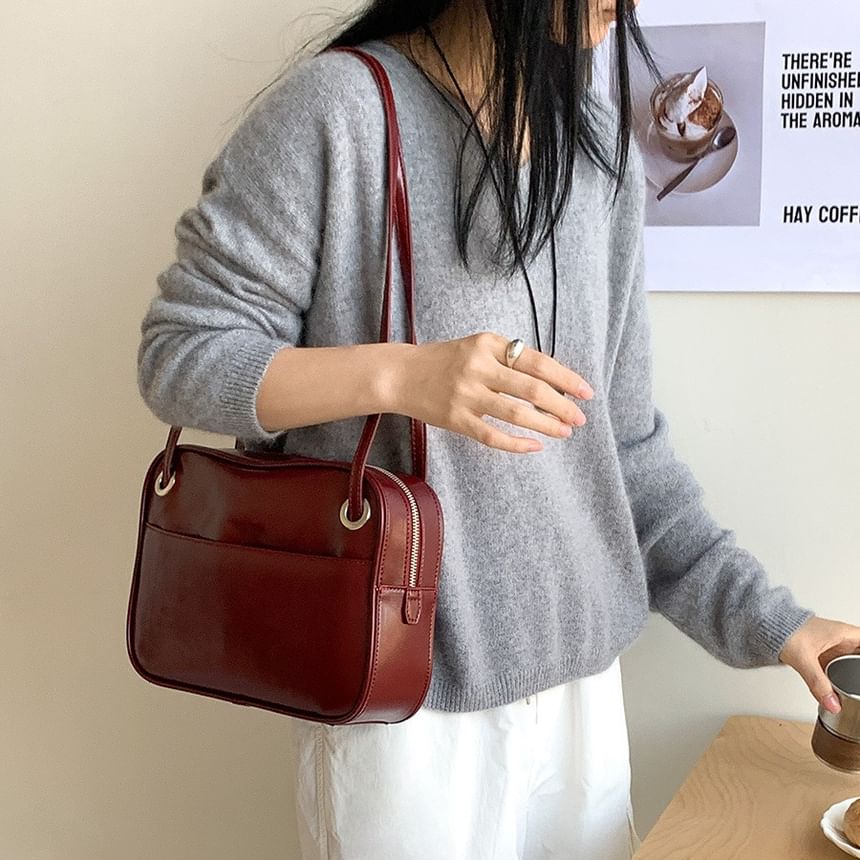 Tote Leather Faux Bag Plain