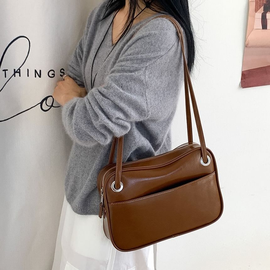 Tote Leather Faux Bag Plain