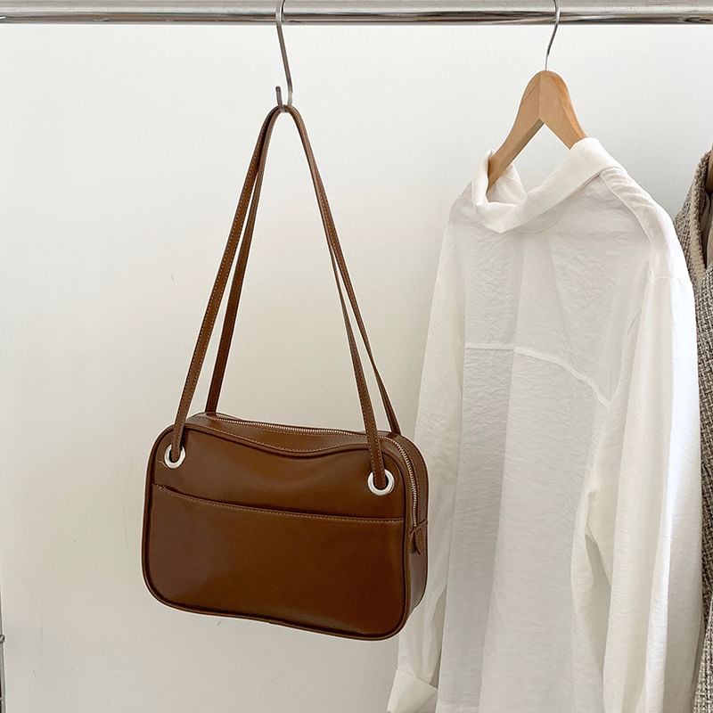 Tote Leather Faux Bag Plain