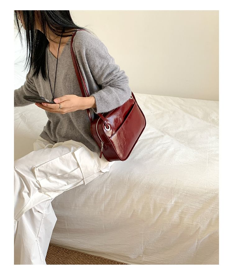 Tote Leather Faux Bag Plain