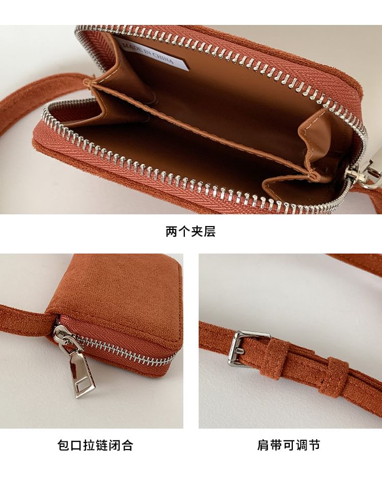 Bag Crossbody Suede Plain Faux