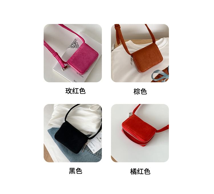 Bag Crossbody Suede Plain Faux