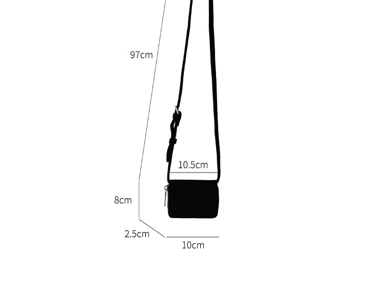 Bag Crossbody Suede Plain Faux