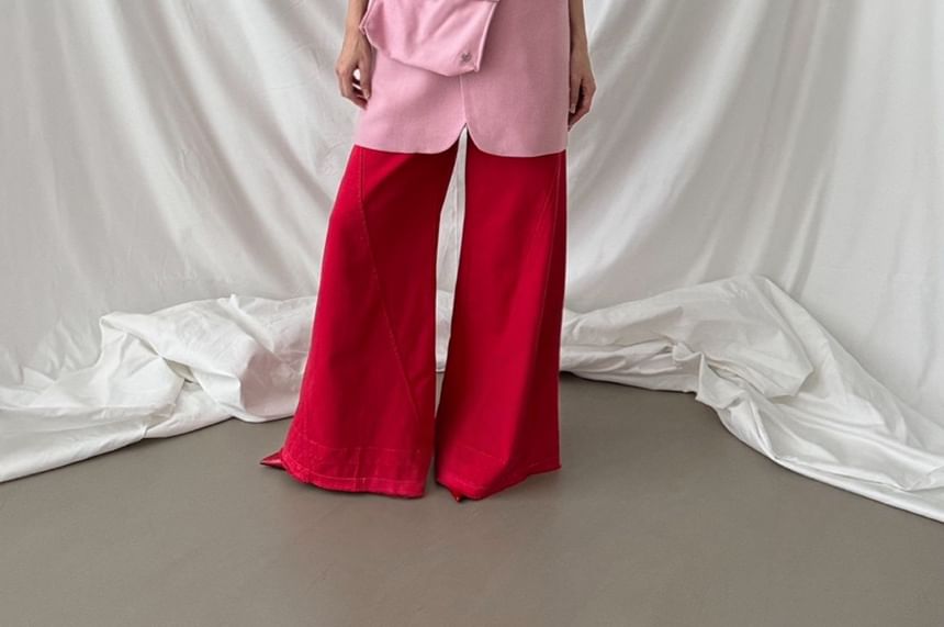 Set Of 3: Woolen Crop Jacket + Vest + Belt Bag