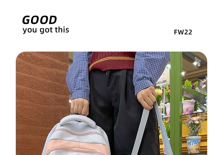 / Embroidered Backpack Nylon Cartoon Tote Bag