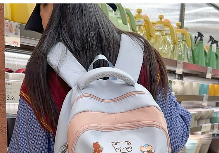/ Embroidered Backpack Nylon Cartoon Tote Bag