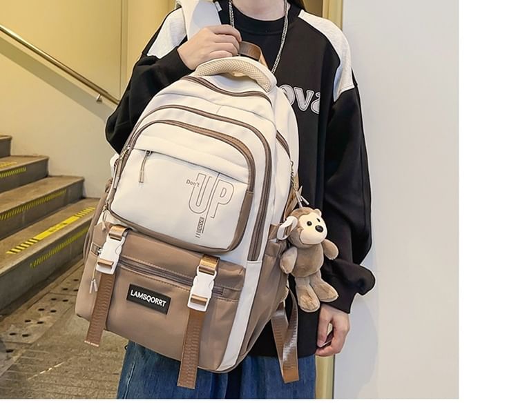 Charm Set Bag / Lettering Backpack Buckled Nylon