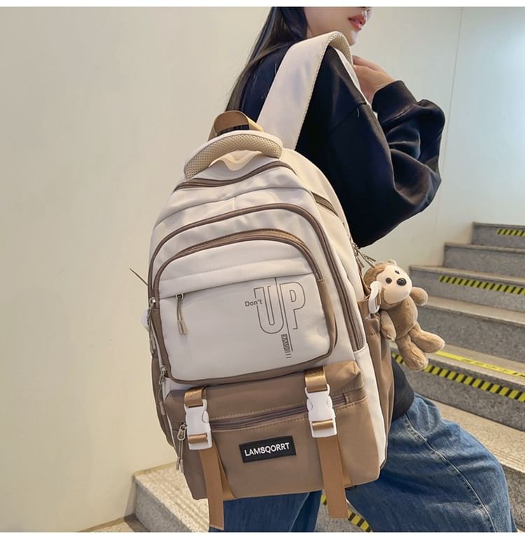 Charm Set Bag / Lettering Backpack Buckled Nylon