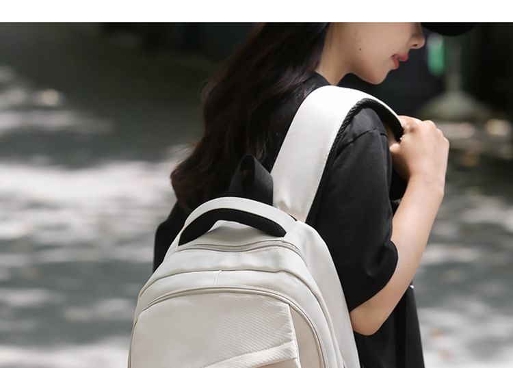 Nylon Applique Backpack Buckled Lettering