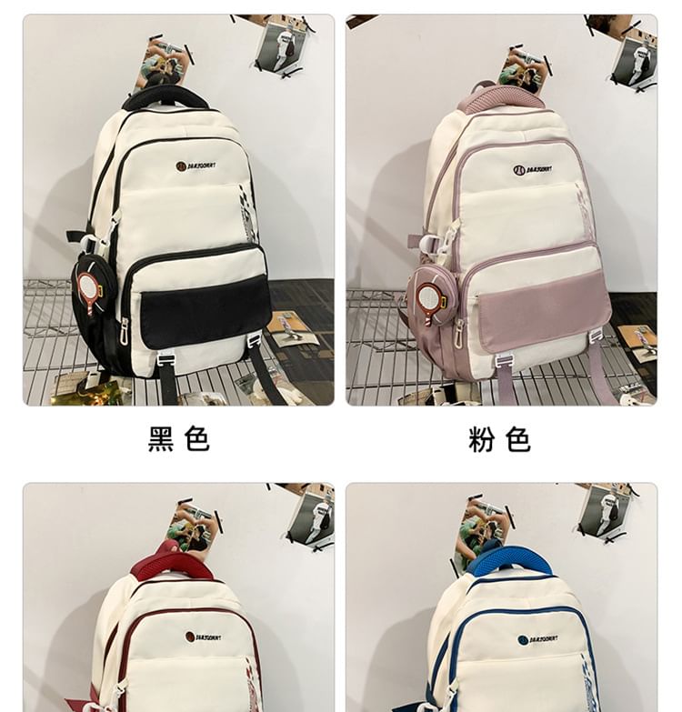 Backpack Set: Buckled Nylon Coin + Lettering Purse