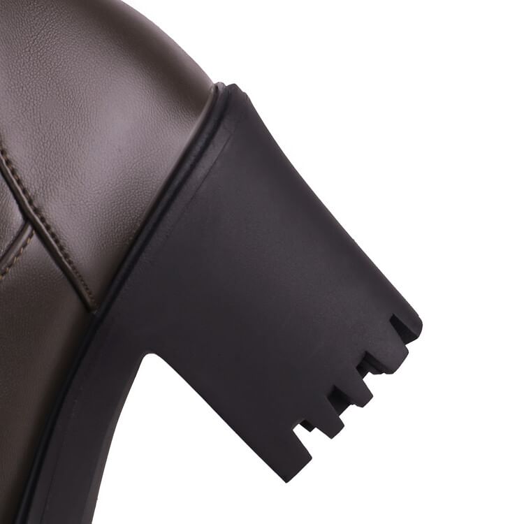 Heel Platform Mid Boots Block Calf