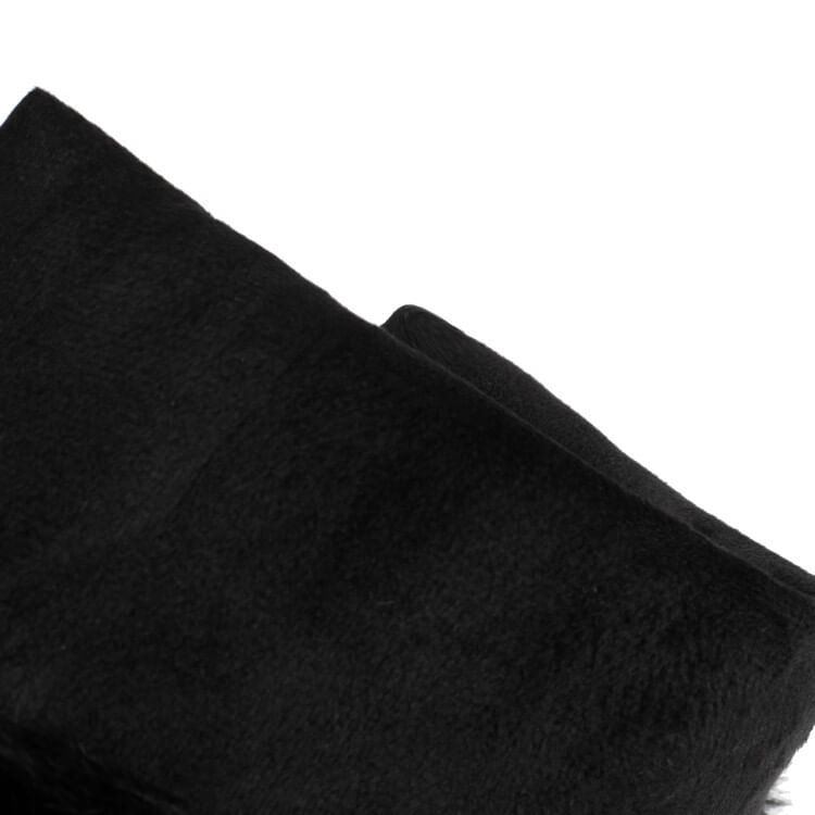 Boots Panel Heel Block Mid Pom Platform Calf Fluffy