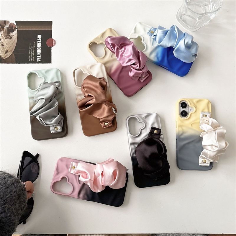 Fabric Phone Shirred Strap Case