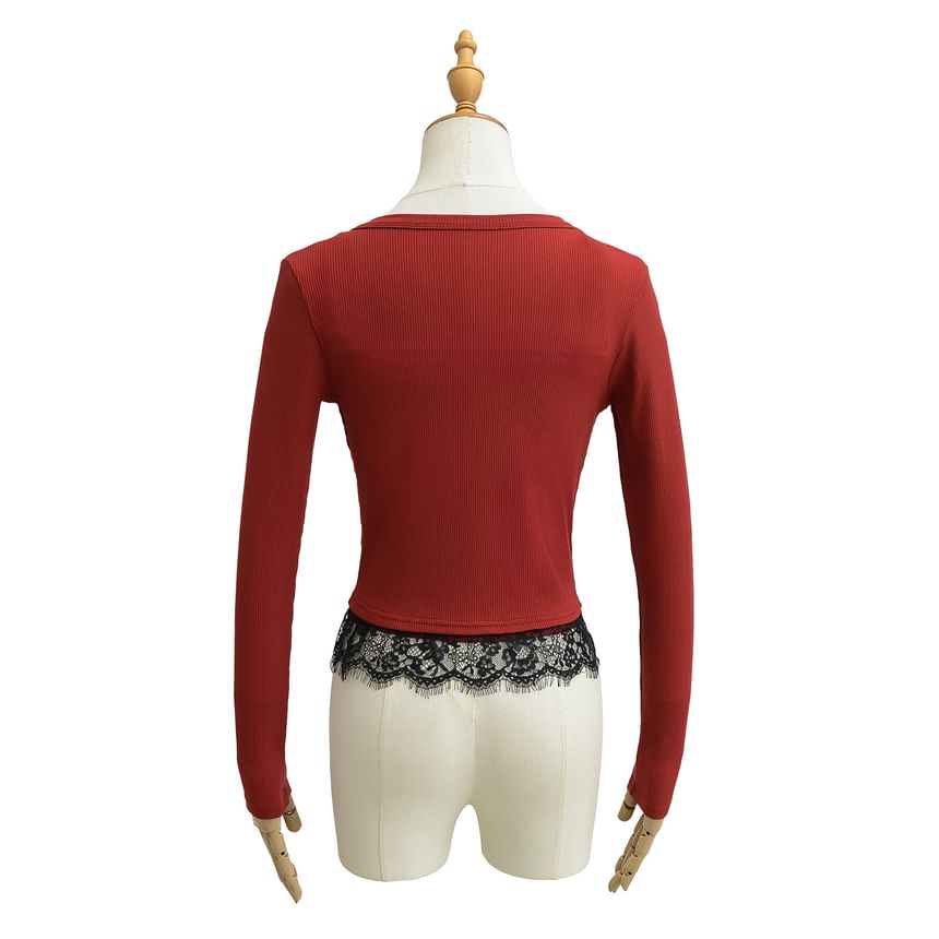Lace-Trim Camisole & Crew Cardigan Co-ord Set