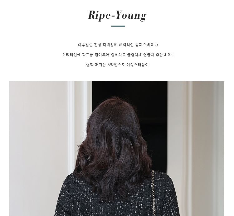 Notch Lapel Plaid Tweed Double-Breasted Blazer