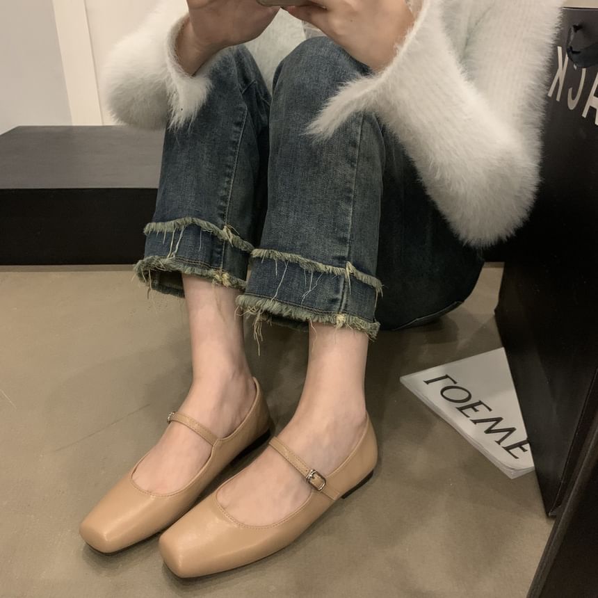 Square Flats Mary Jane Toe