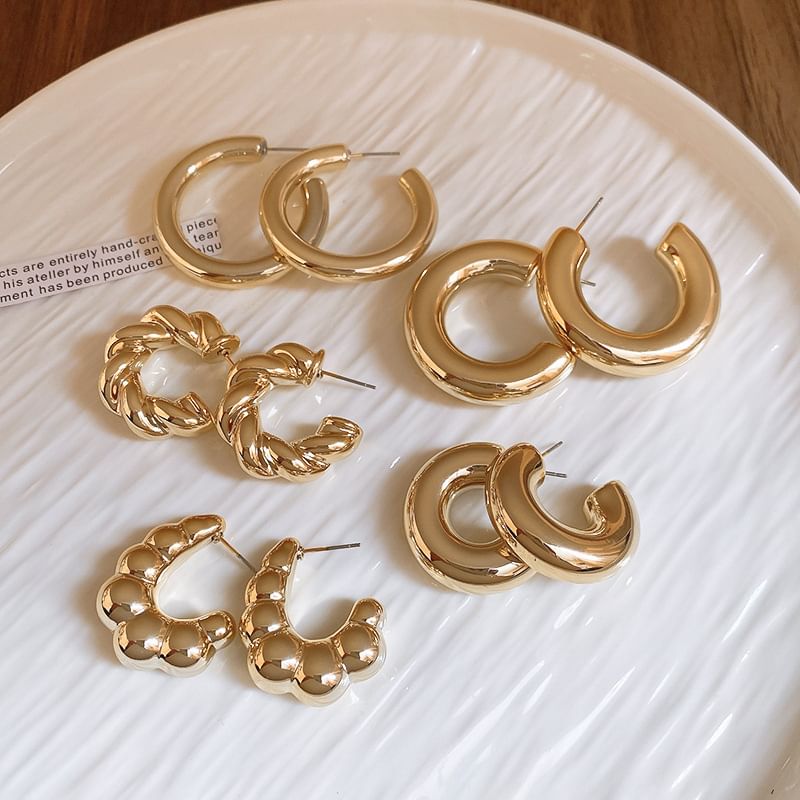 Designs) Alloy Hoop Earring (Various Plain