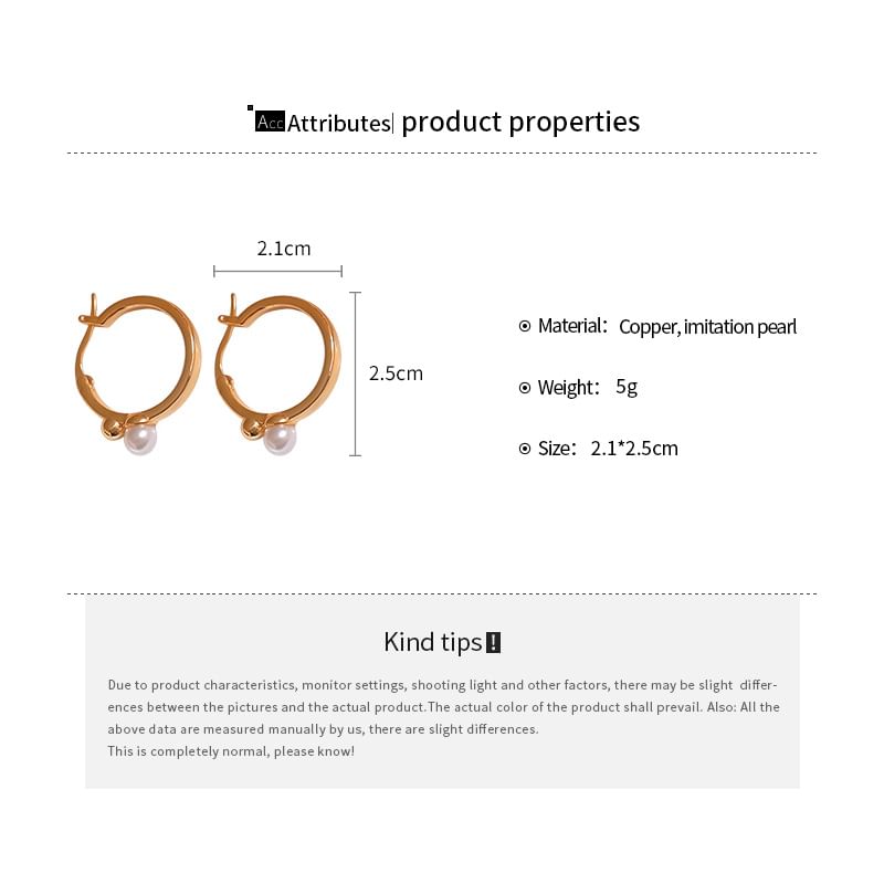 Hoop Pearl Earring Faux
