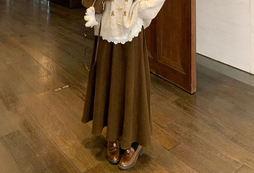 Melange Cardigan with Lace Hoodie