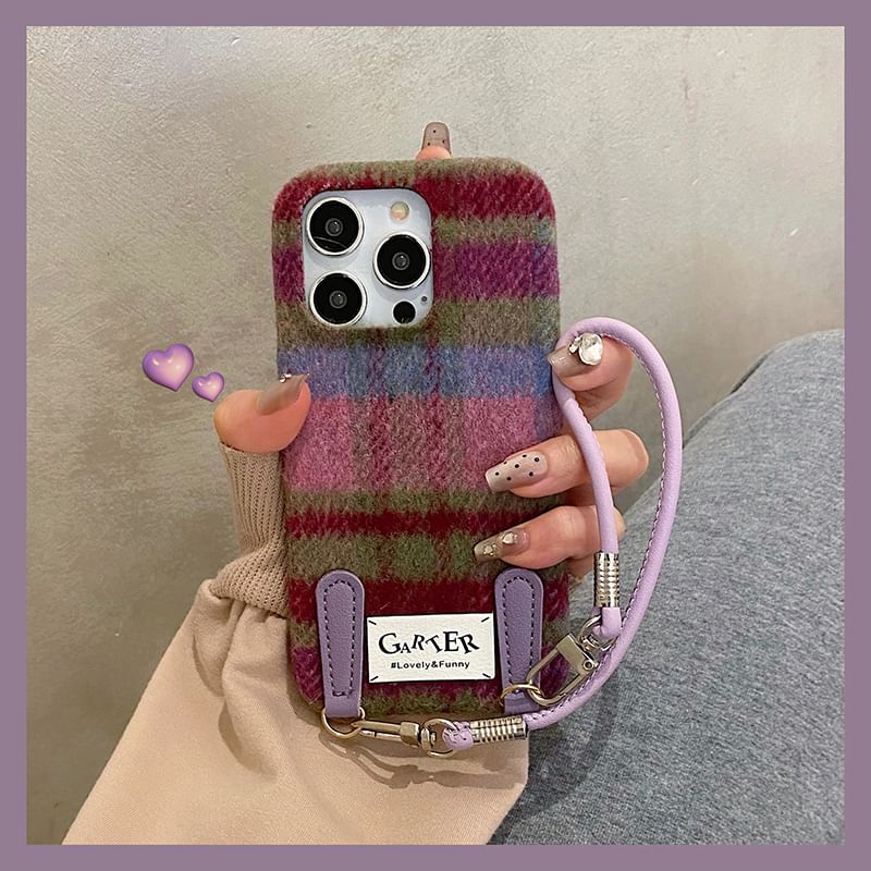Strap Plaid Case Phone